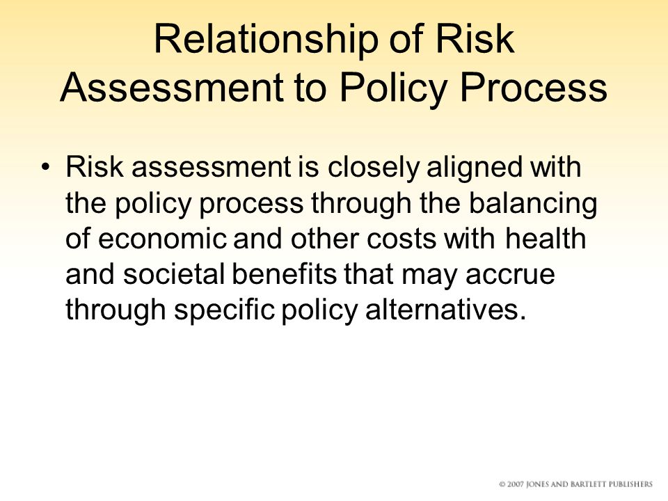 Relationship of Risk Assessment to Policy Process