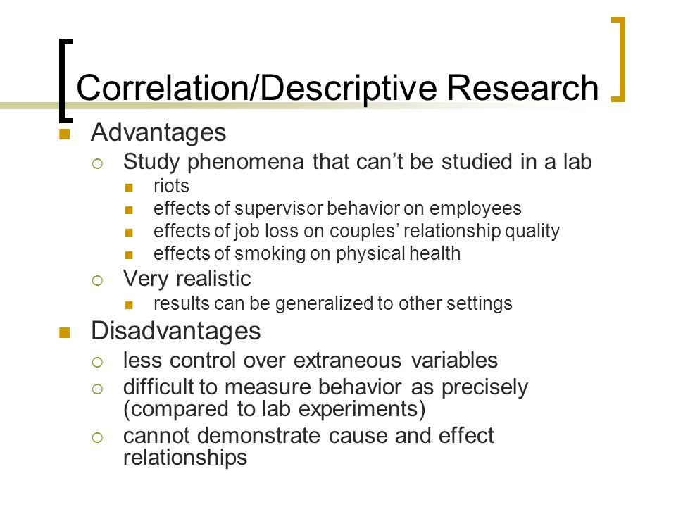 Correlation/Descriptive Research