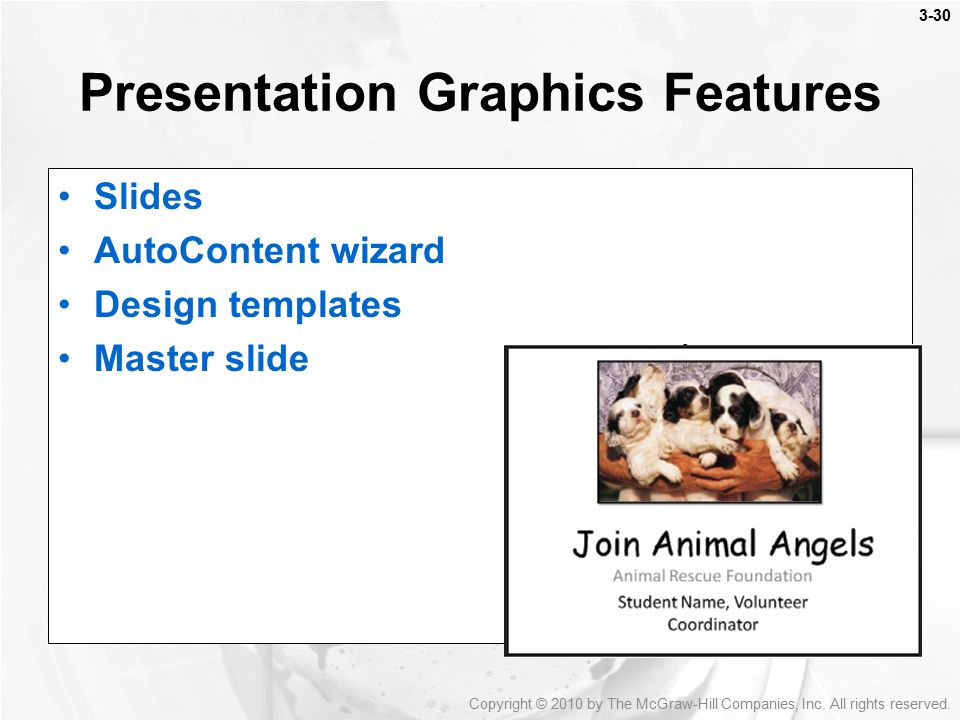 Presentation Graphics Features