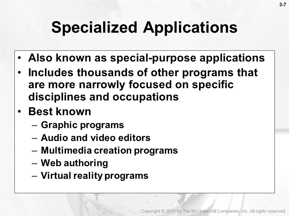 Specialized Applications