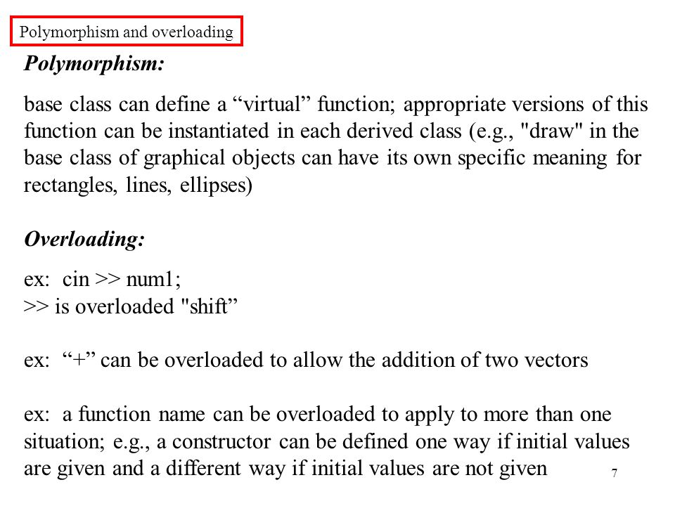 Polymorphism and overloading