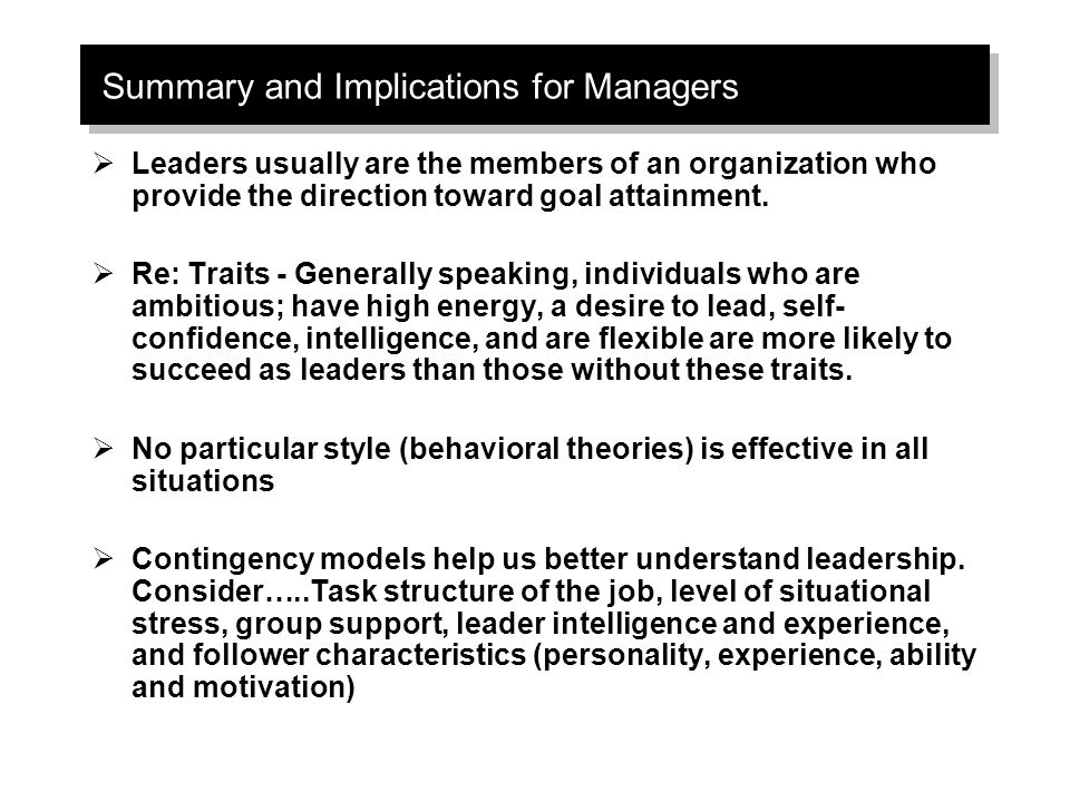 Summary and Implications for Managers