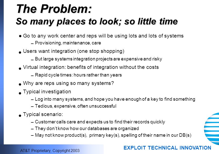 The Problem: So many places to look; so little time