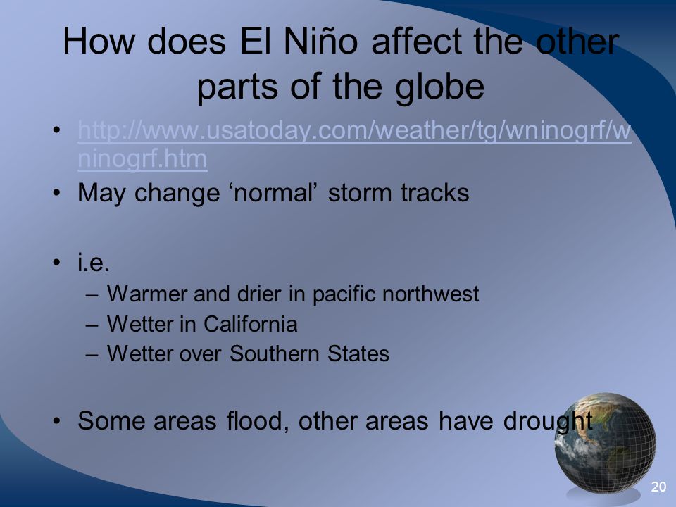 How does El Niño affect the other parts of the globe