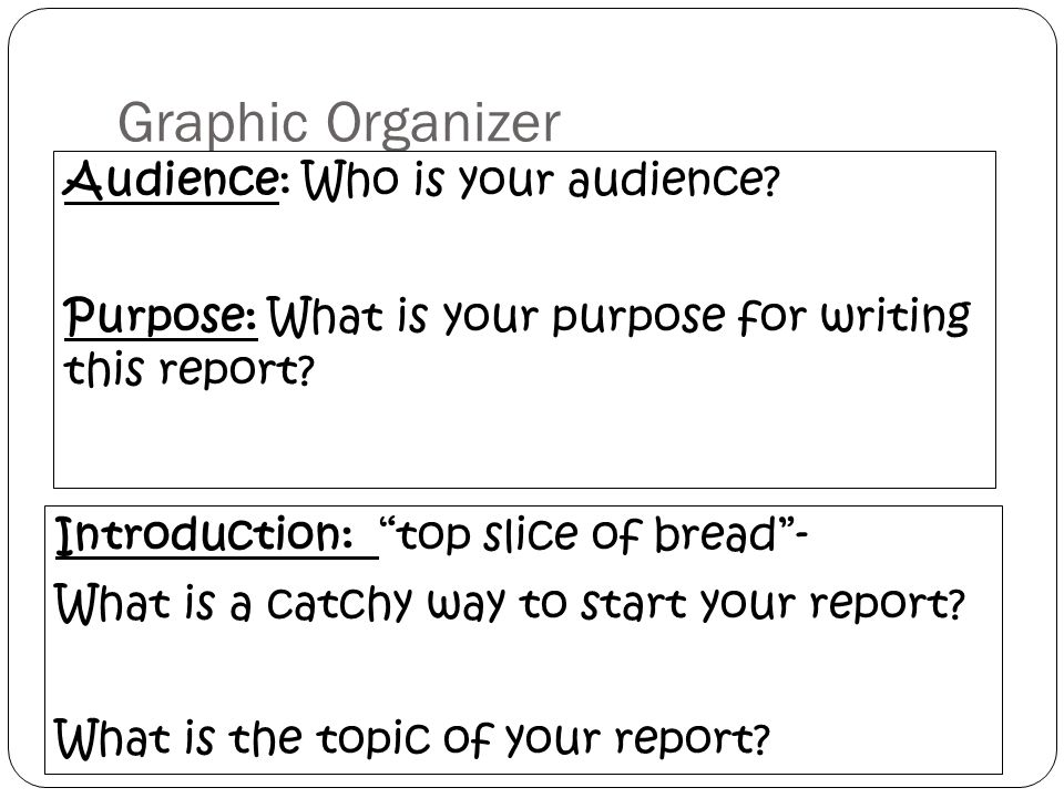 Graphic Organizer Audience: Who is your audience