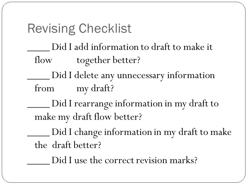 Revising Checklist