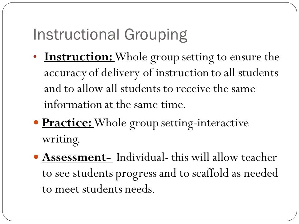 Instructional Grouping