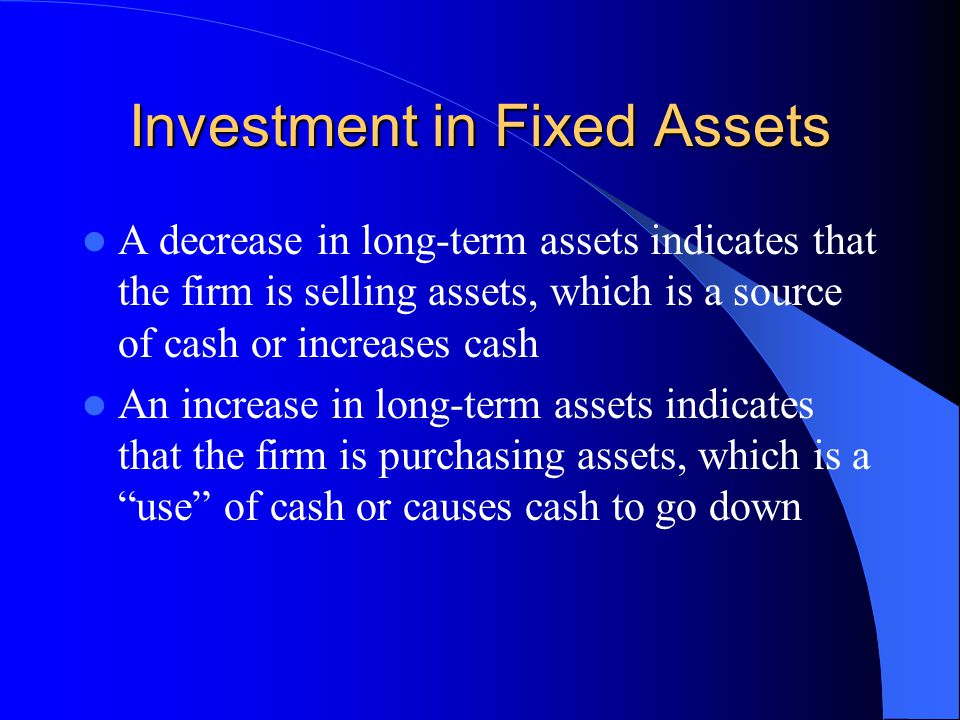 Investment in Fixed Assets