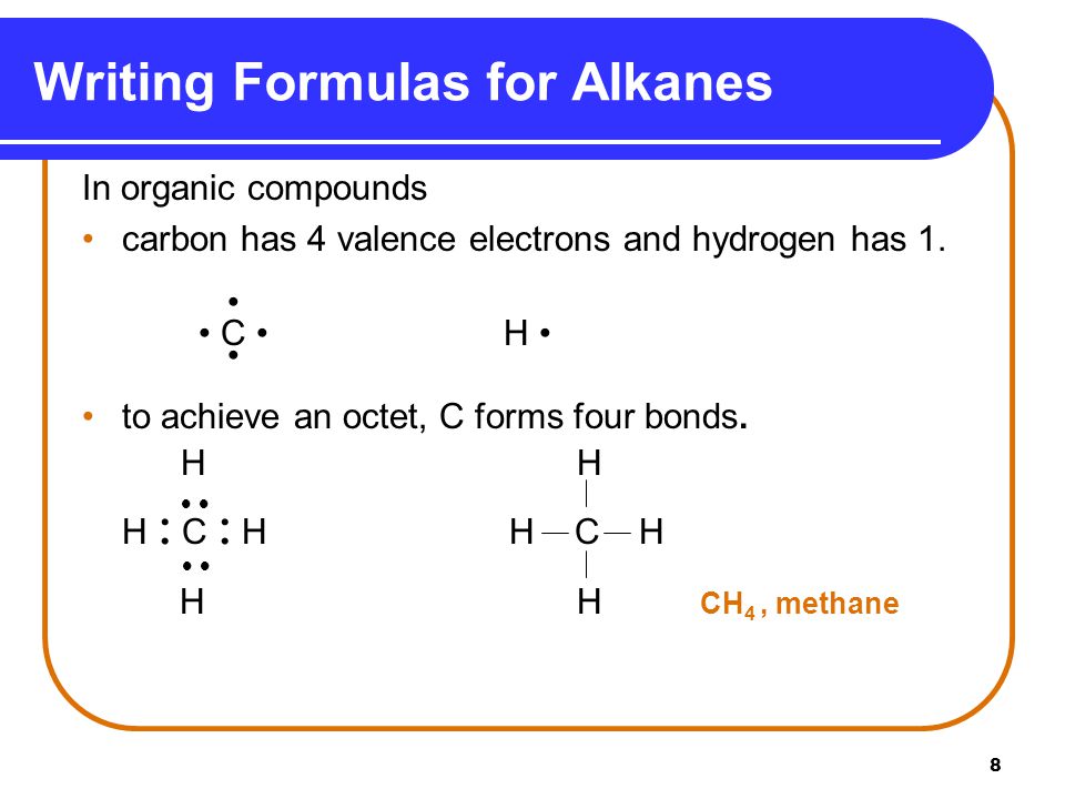 Writing Formulas for Alkanes