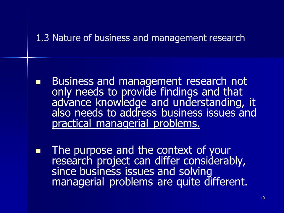 1.3 Nature of business and management research