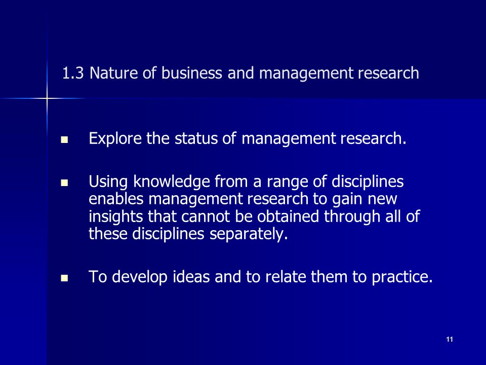 1.3 Nature of business and management research