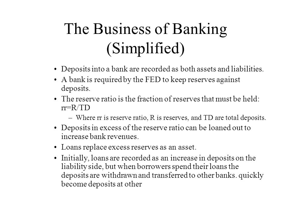 The Business of Banking (Simplified)
