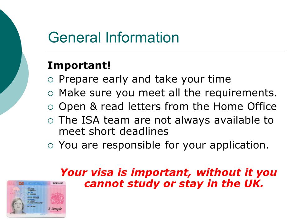 Your visa is important, without it you cannot study or stay in the UK.