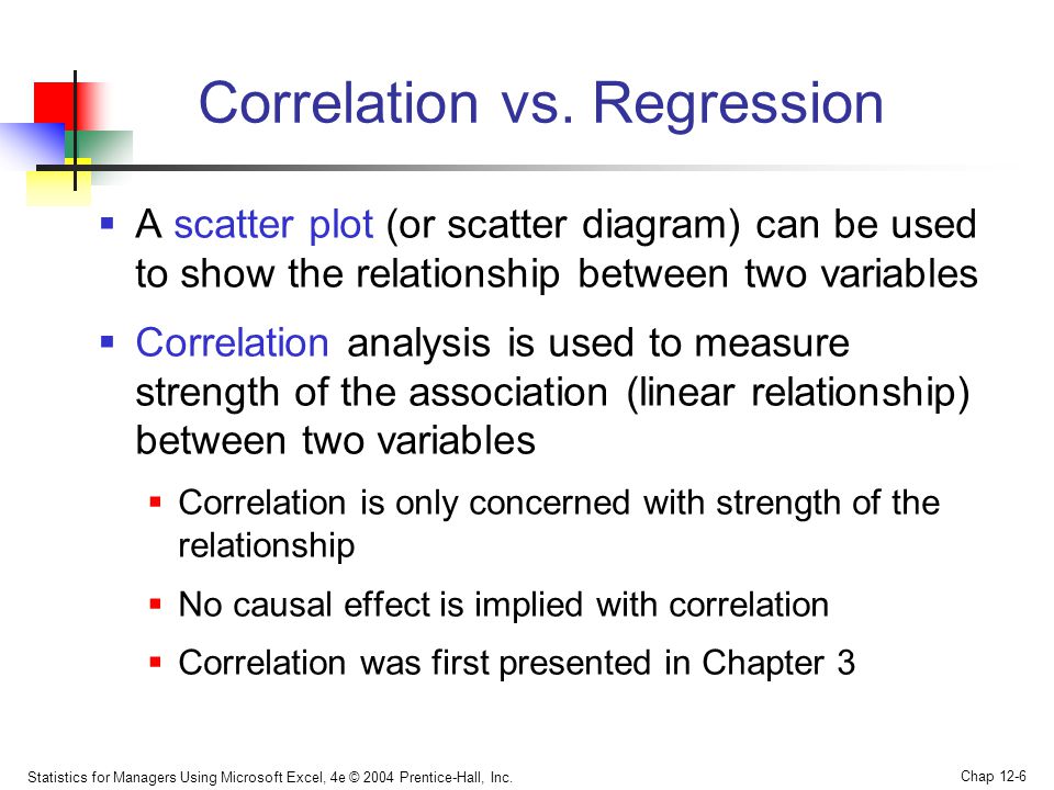 Correlation vs. Regression