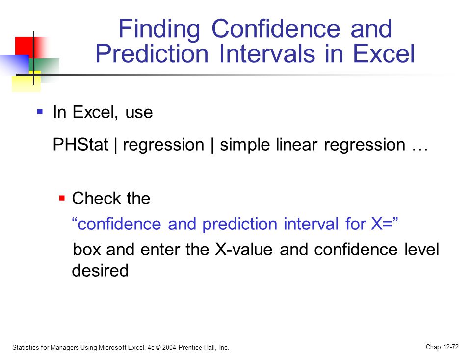 Finding Confidence and Prediction Intervals in Excel
