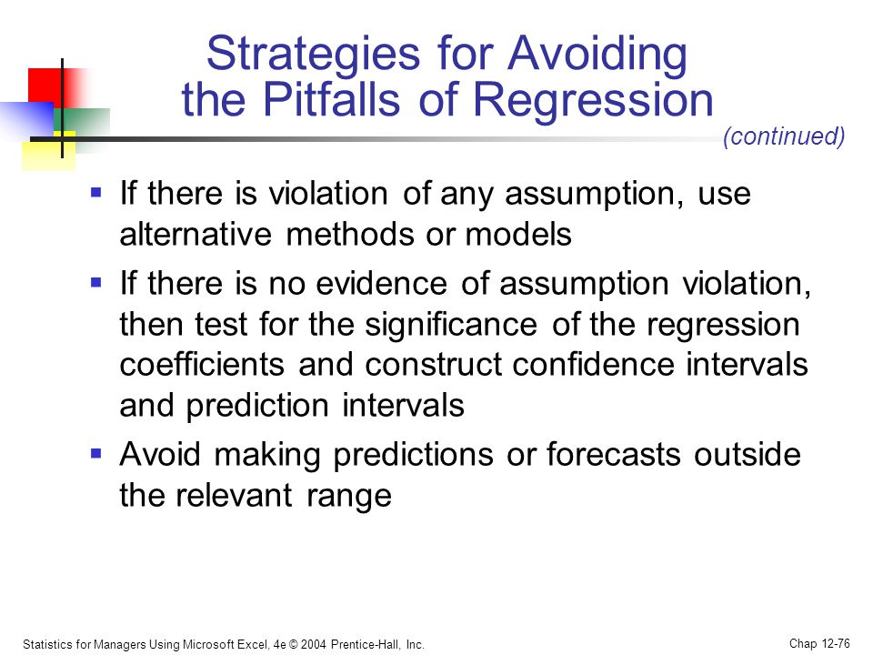 Strategies for Avoiding the Pitfalls of Regression