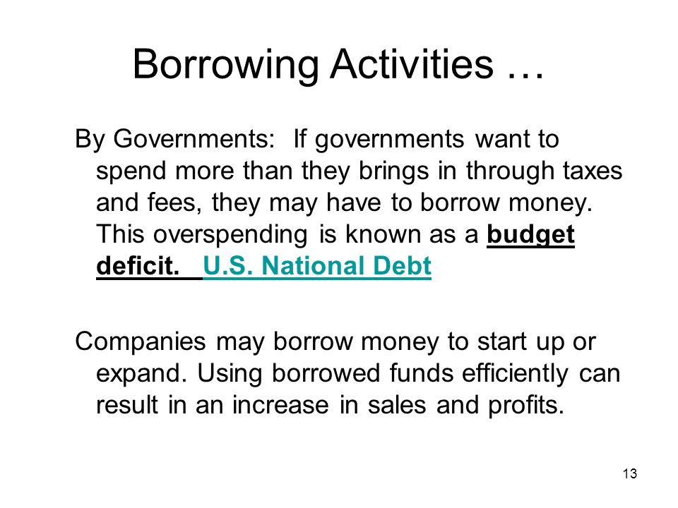 Borrowing Activities …