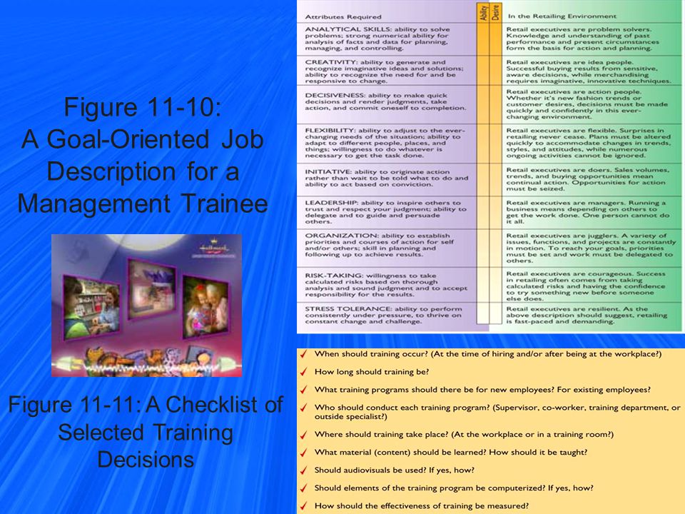 Figure 11-10: A Goal-Oriented Job Description for a Management Trainee