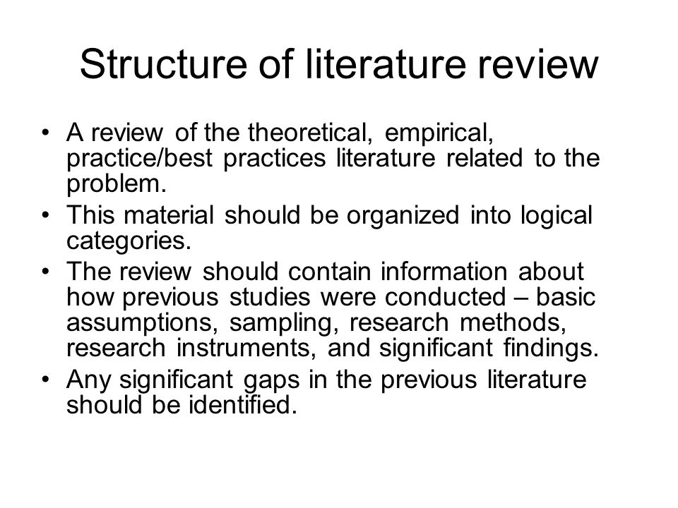Structure of literature review