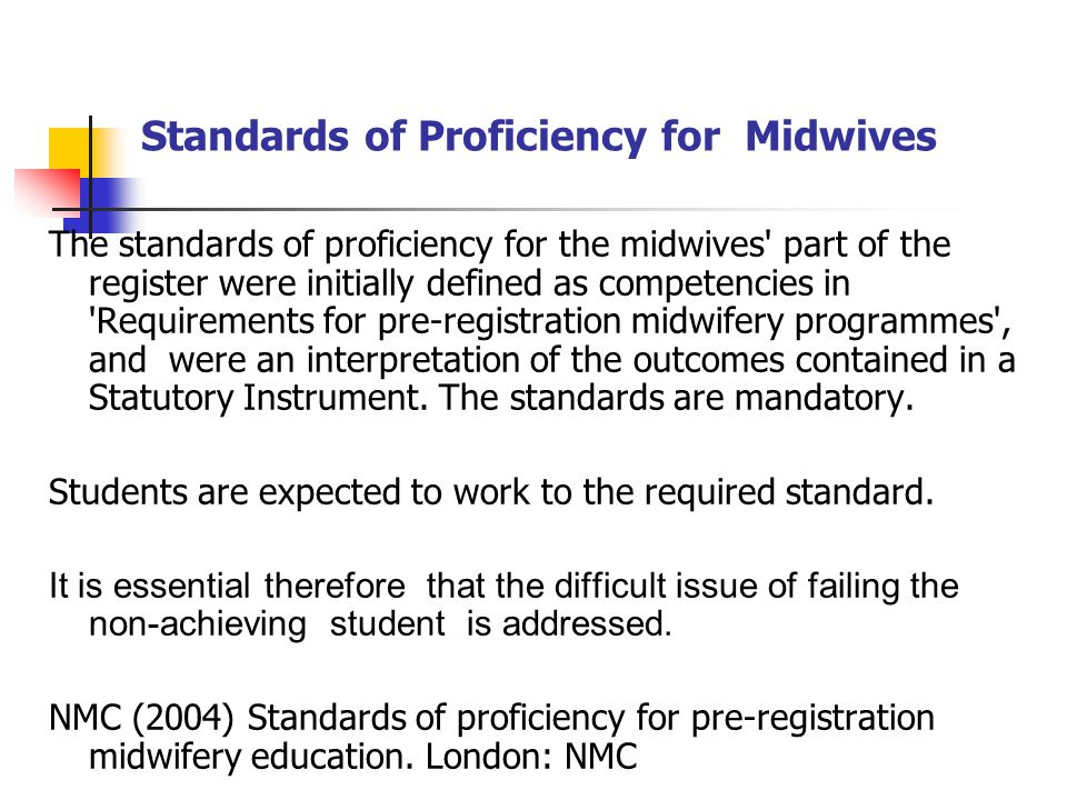 Standards of Proficiency for Midwives
