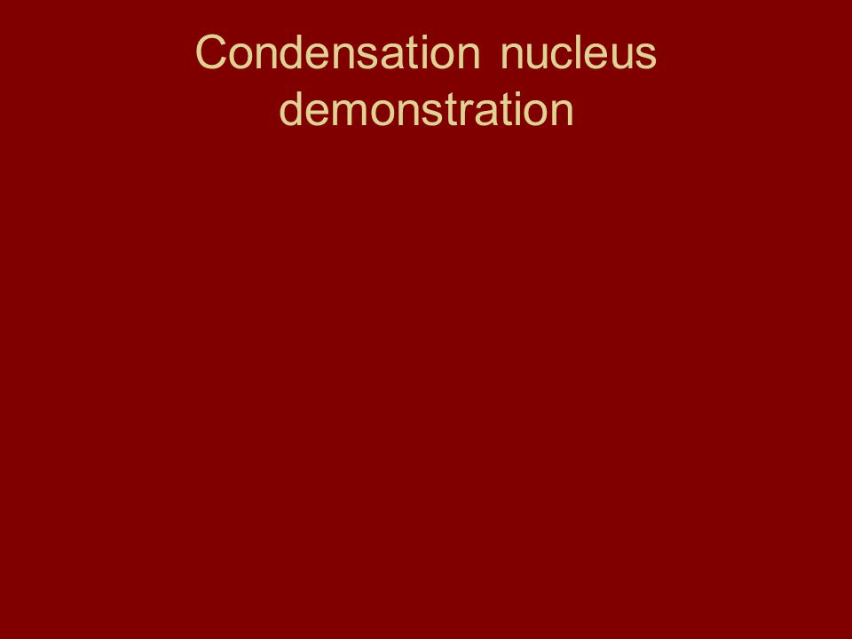 Condensation nucleus demonstration