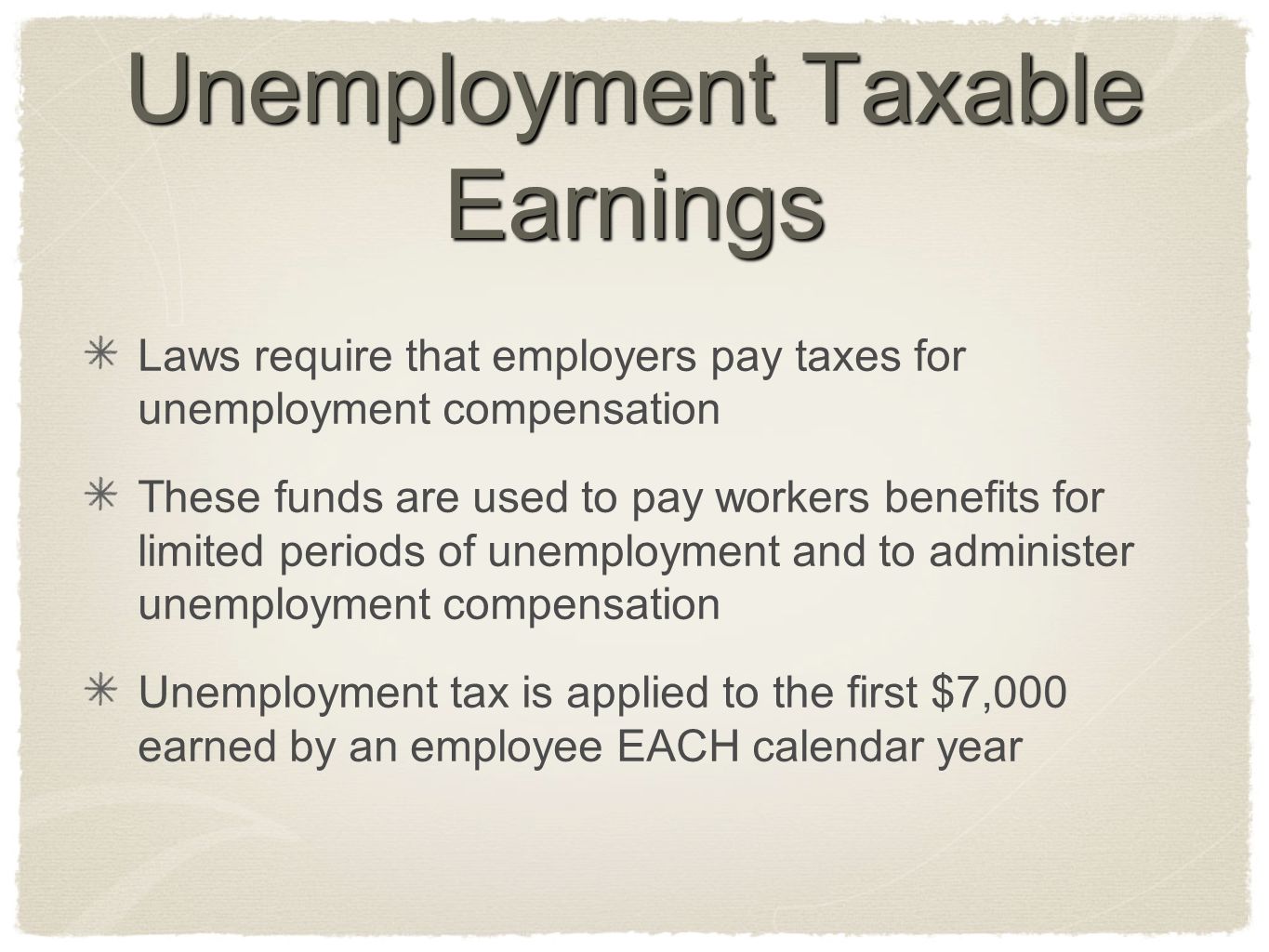 Unemployment Taxable Earnings