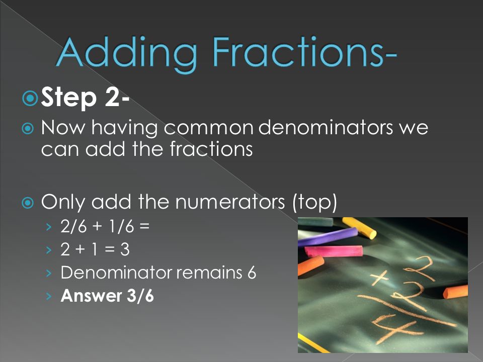 Adding Fractions- Step 2-