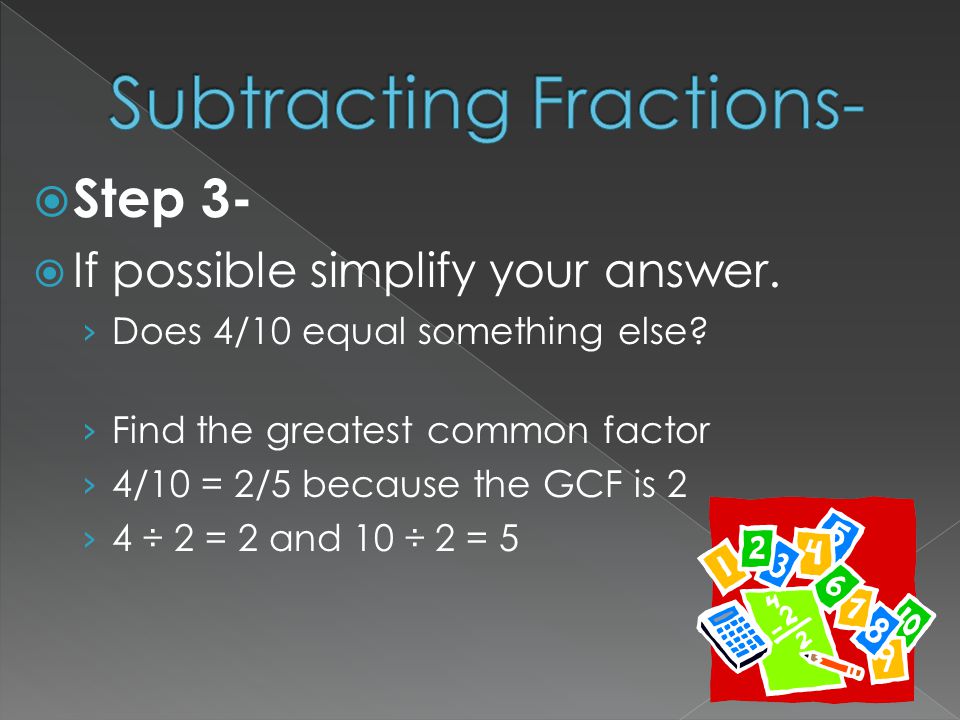 Subtracting Fractions-