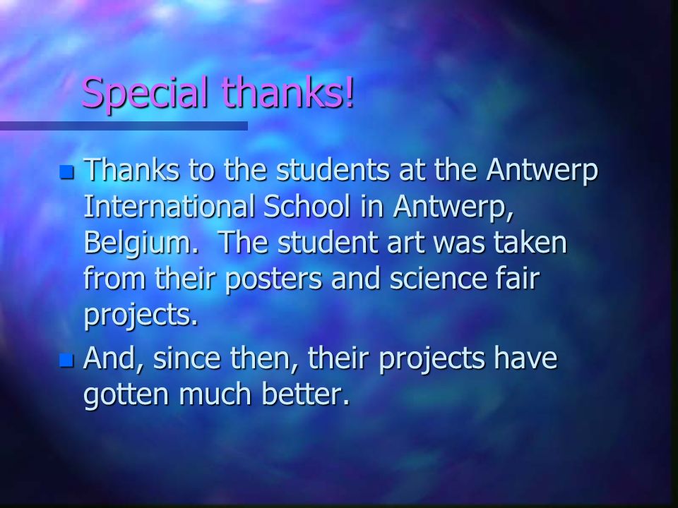 Special thanks!