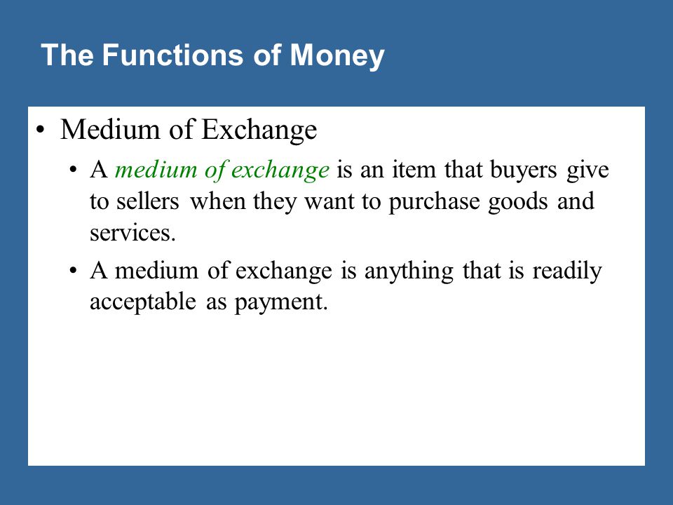 The Functions of Money Unit of Account Store of Value