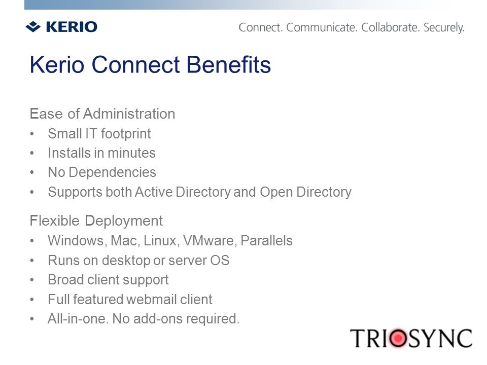 Kerio Connect Benefits