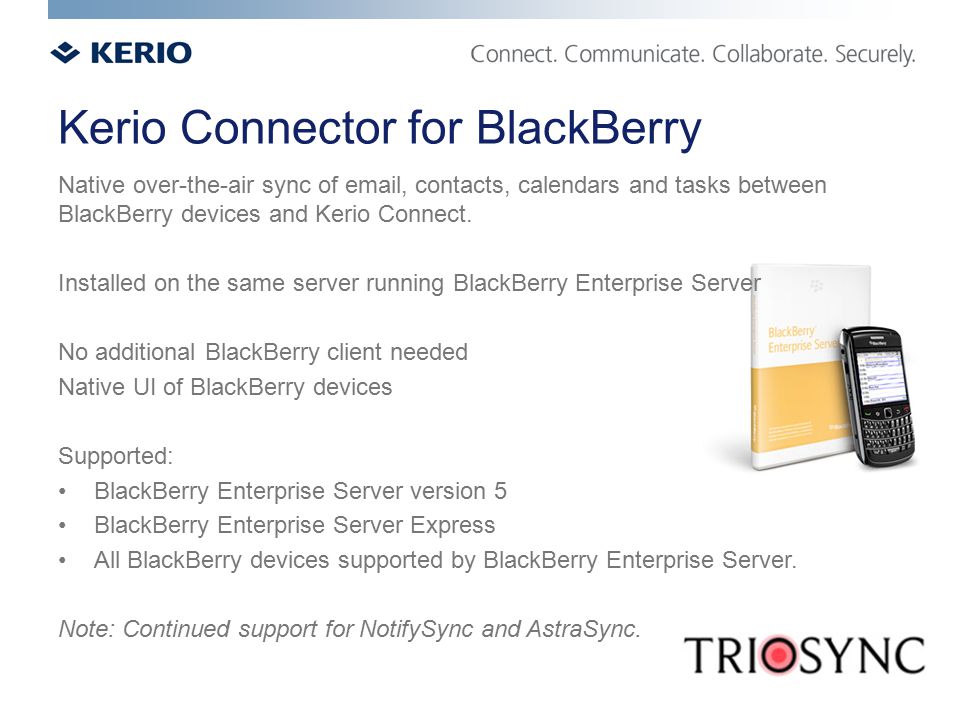Kerio Connector for BlackBerry
