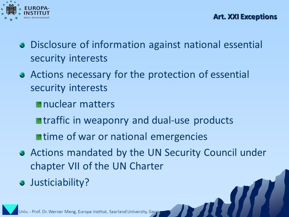 Actions necessary for the protection of essential security interests