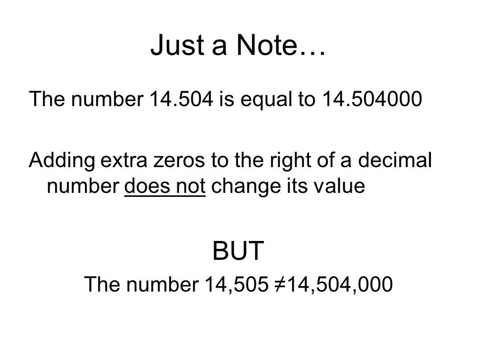 Just a Note… BUT The number is equal to
