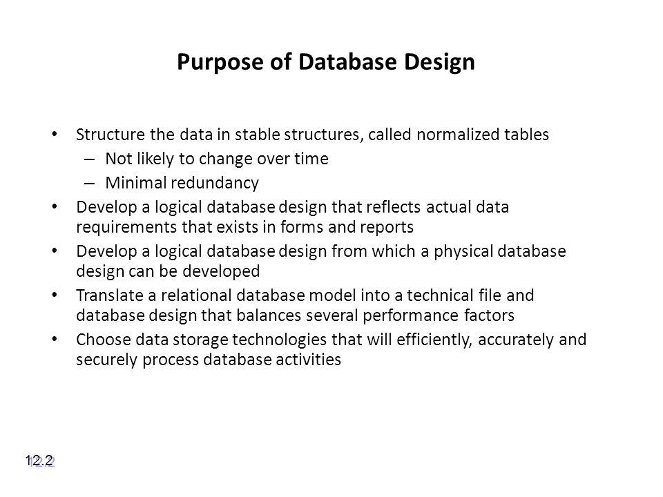 Purpose of Database Design