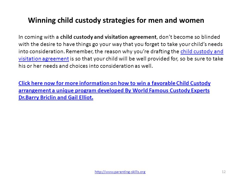 Winning child custody strategies for men and women
