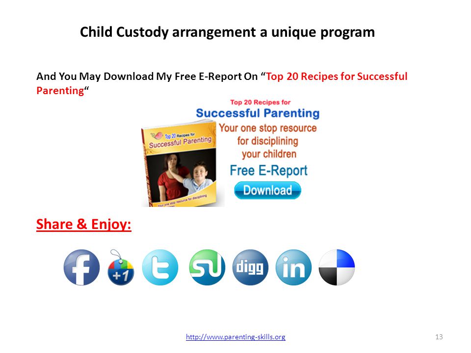 Child Custody arrangement a unique program