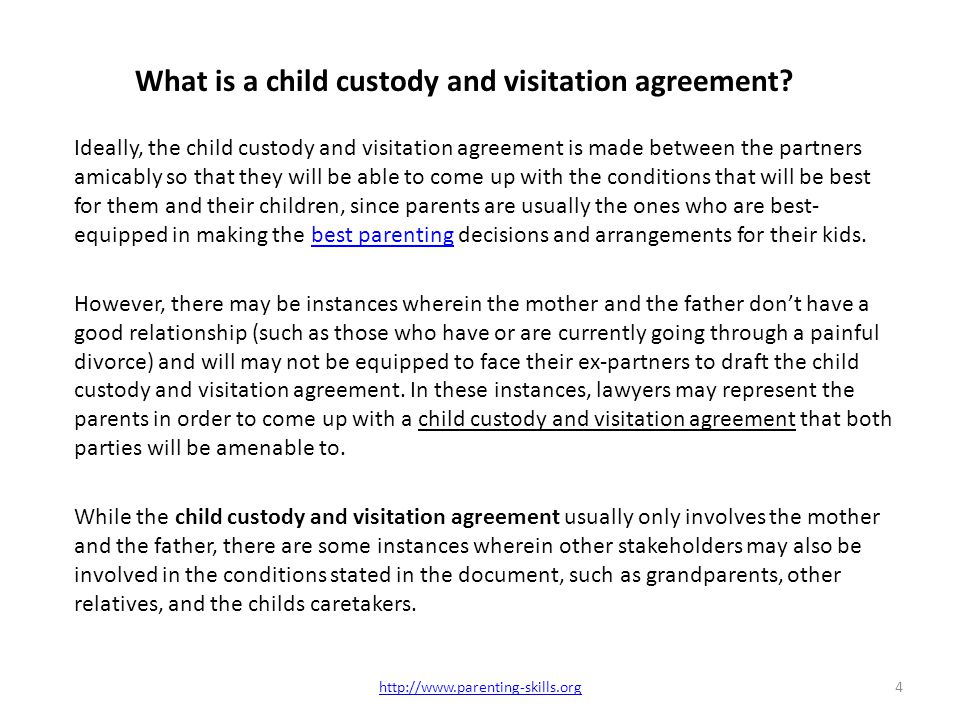 What is a child custody and visitation agreement