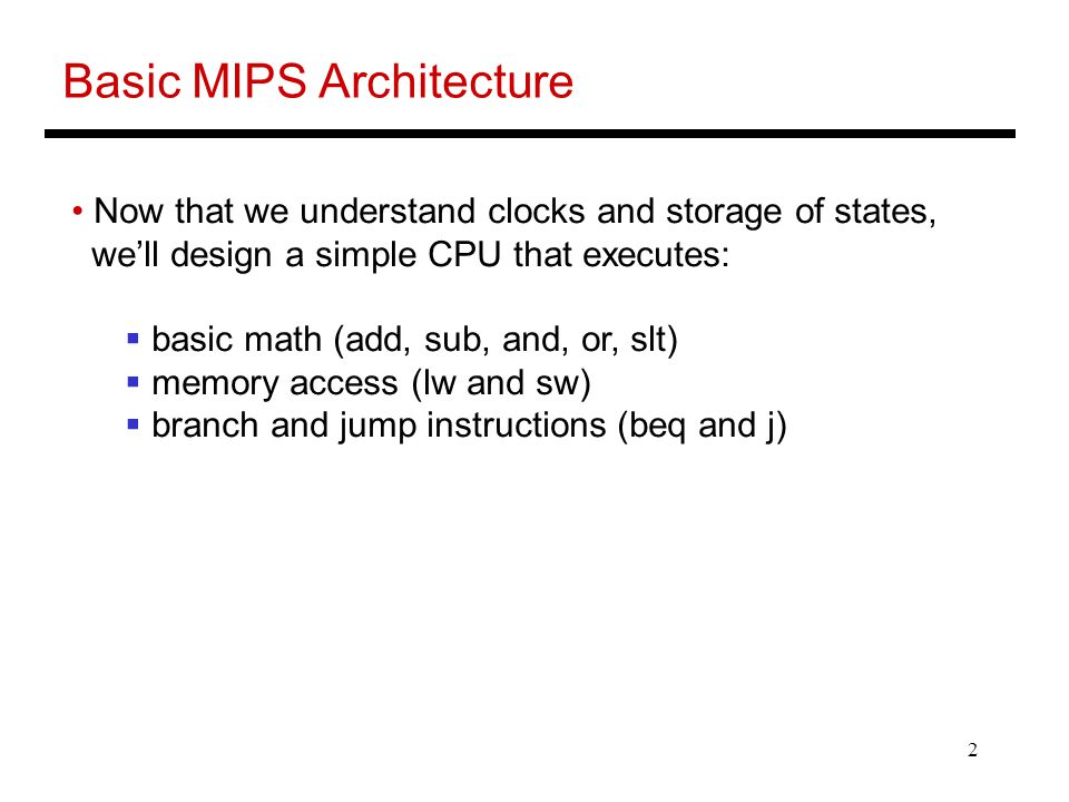 Basic MIPS Architecture