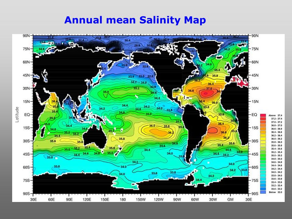 Annual mean Salinity Map