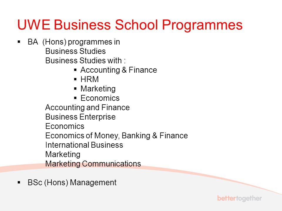 UWE Business School Programmes