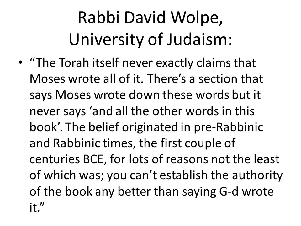 Rabbi David Wolpe, University of Judaism: