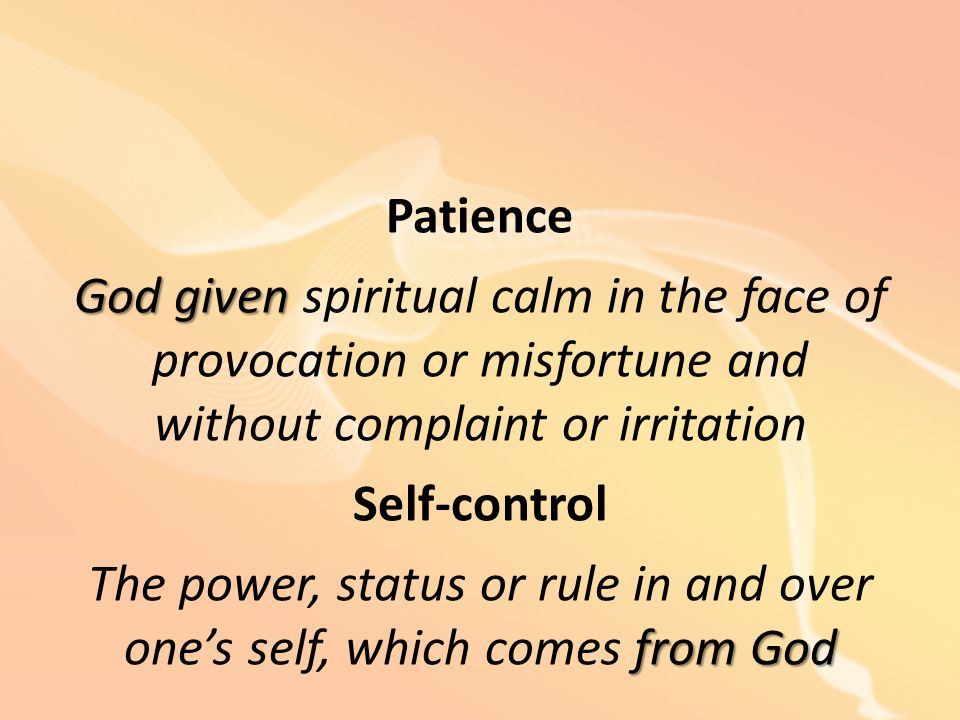 The power, status or rule in and over one’s self, which comes from God