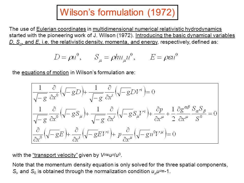 Wilson’s formulation (1972)
