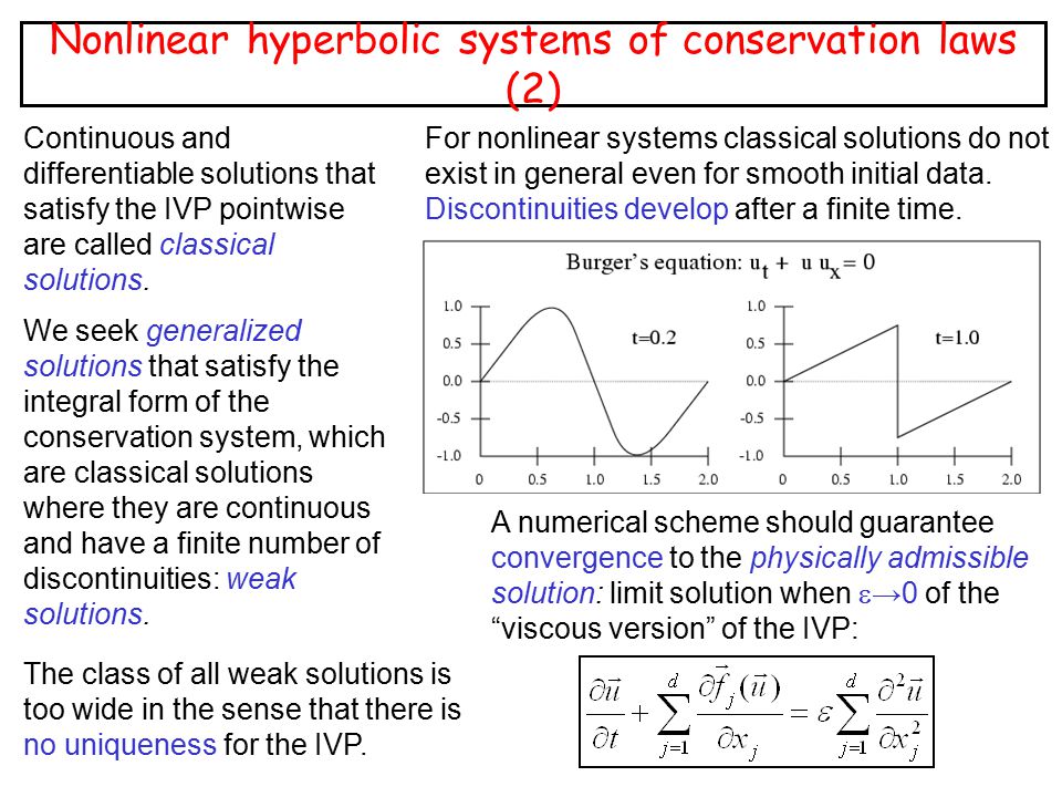 Nonlinear hyperbolic systems of conservation laws (2)