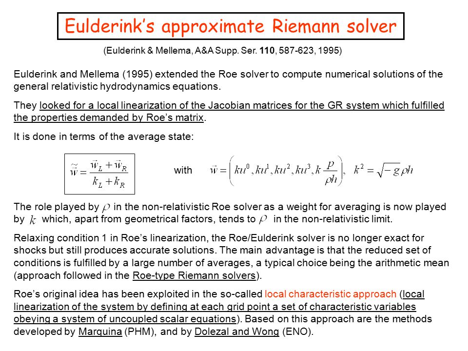 Eulderink’s approximate Riemann solver