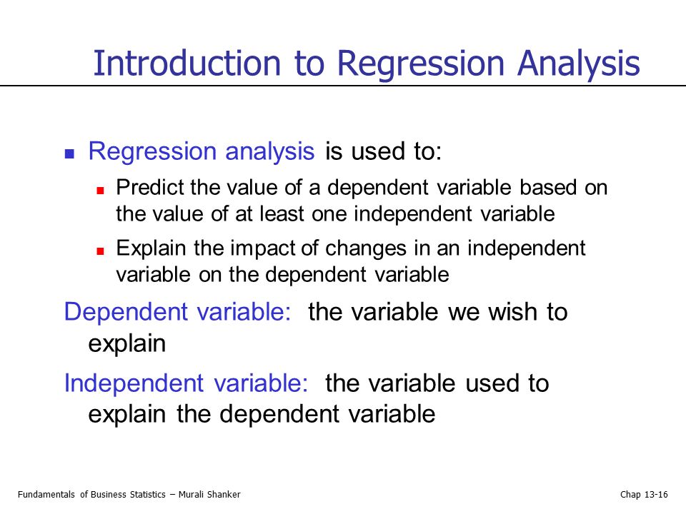 Introduction to Regression Analysis