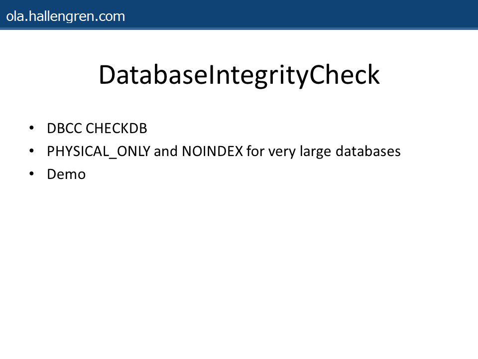 DatabaseIntegrityCheck