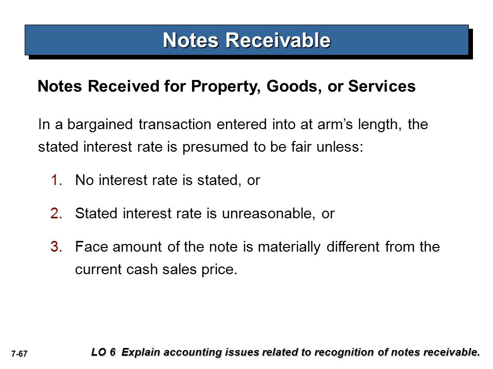 Notes Receivable Notes Received for Property, Goods, or Services