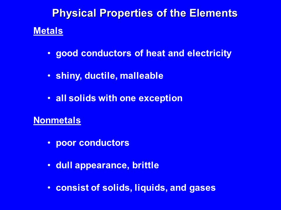Physical Properties of the Elements